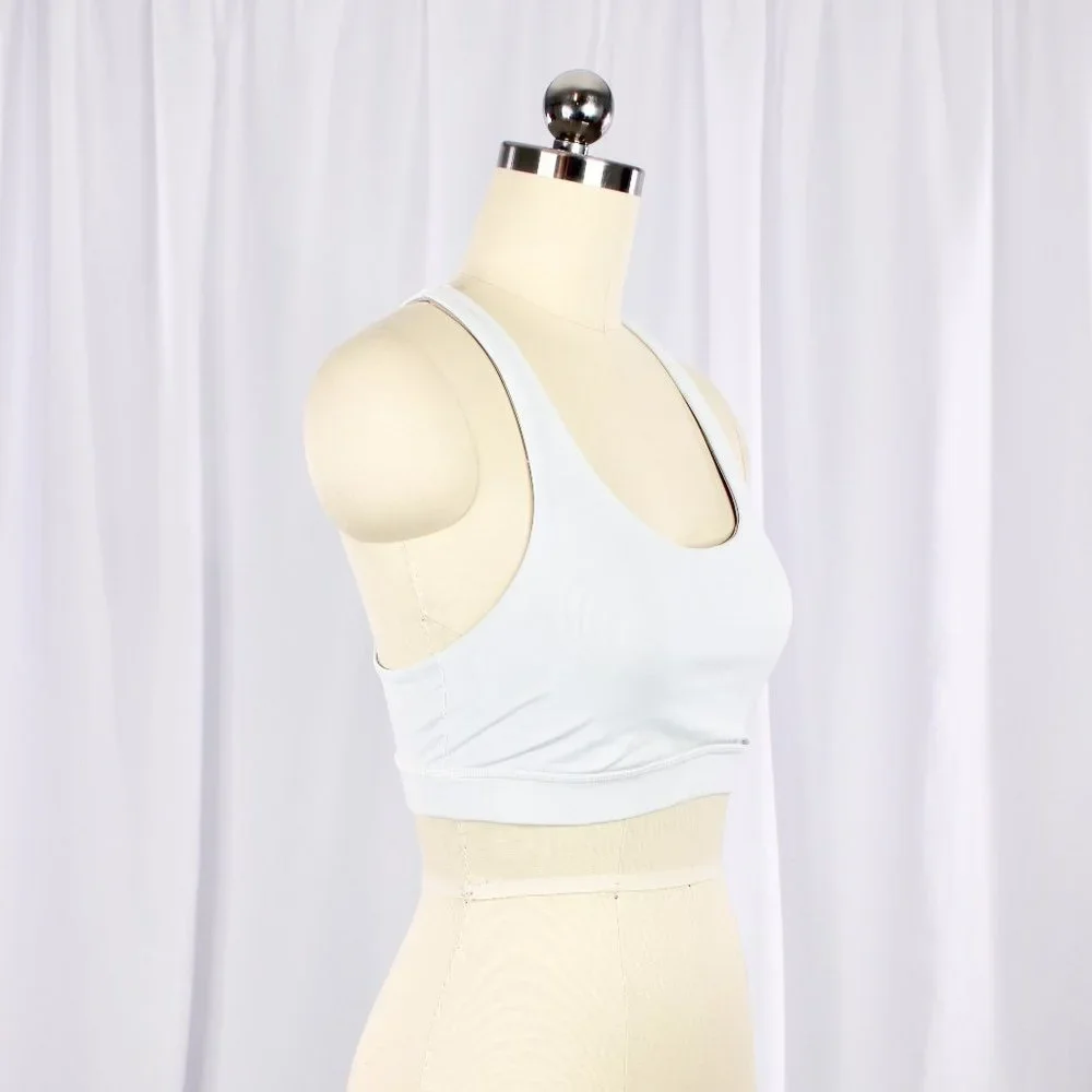 LULULEMON White Pale Blue Invigorate Luxtreme Mesh Racerback Sports Bra - Picture 4 of 16